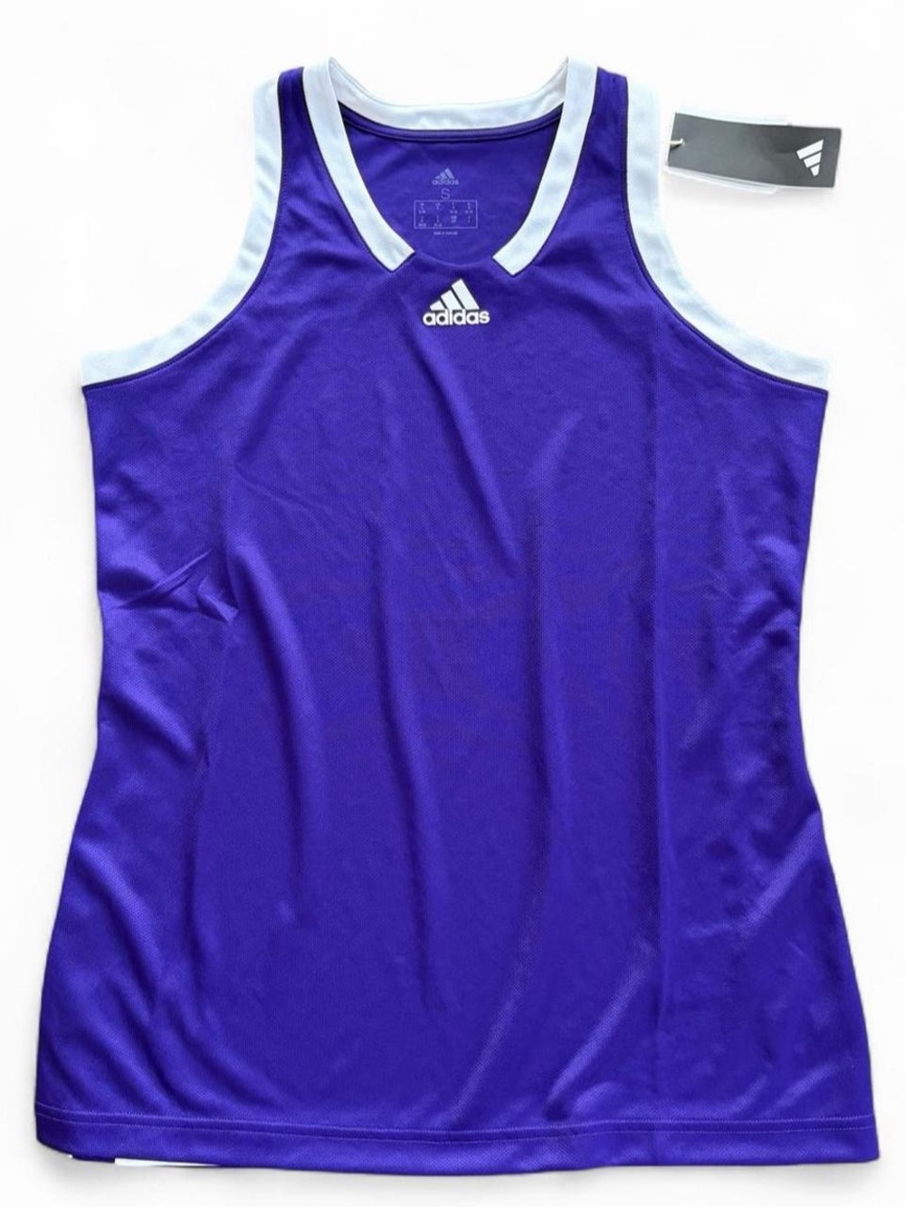 adidas Women’s Royal Purple Athletic Tank with White Trim